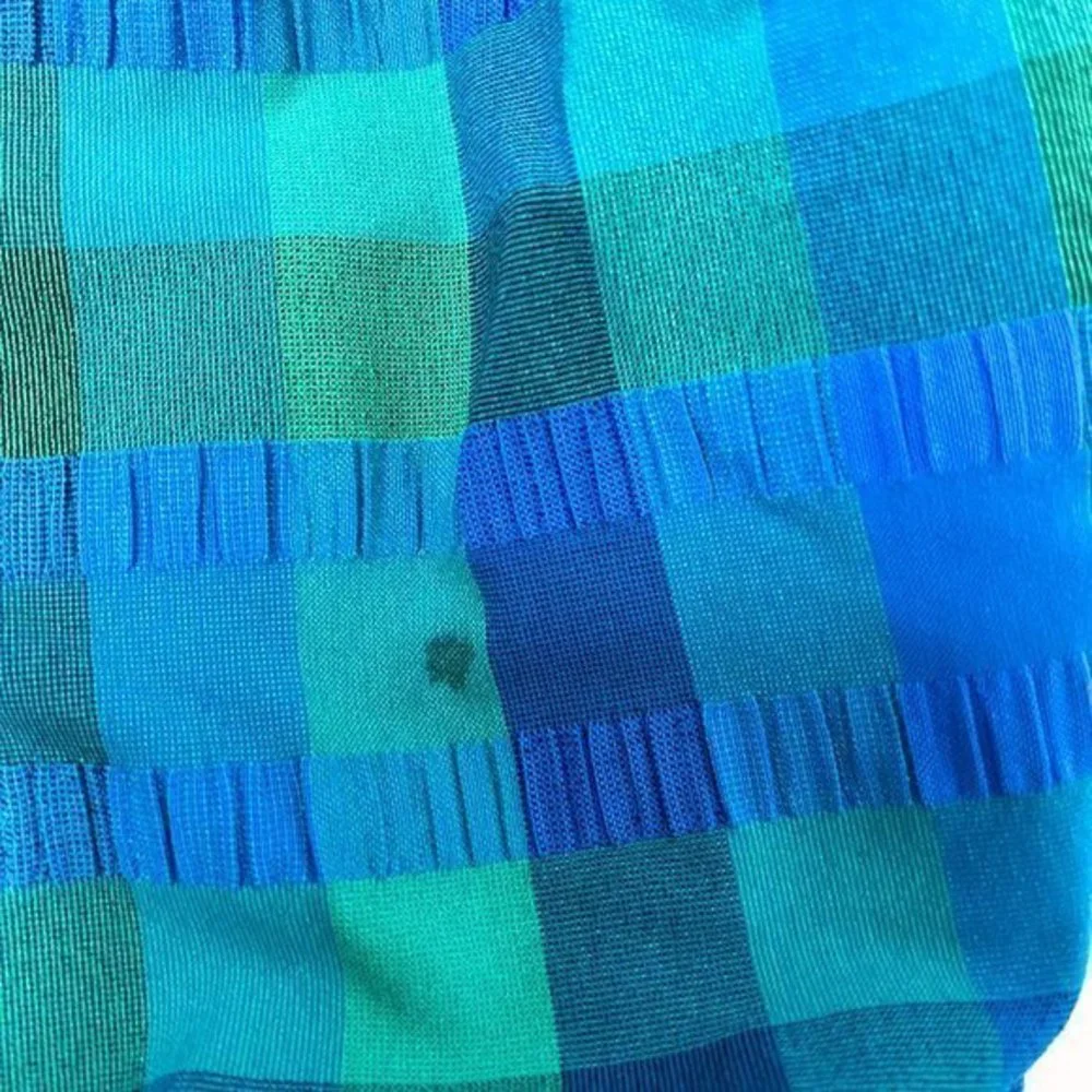 1980's Gold Coast One piece‎ Swim suit w/ blue amd green checks Sz 12